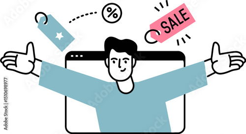Find amazing deals and discounts shop online sales and promotions best offers limited time only save now vector art illustration