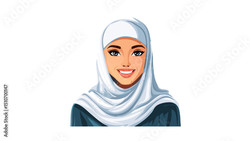 Traditional Middle Eastern Woman Profile Vector
