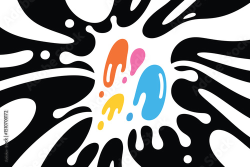 Colorful Paint Splatter Burst