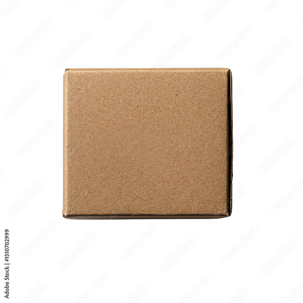 Top view of a square brown cardboard box transparent background Top view of a square brown cardboard box transparent background