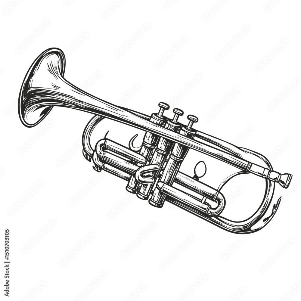 Naklejka premium brass trumpet isolated on white