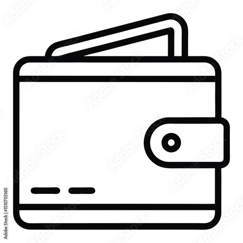 Simple line art wallet icon for finance and banking