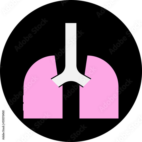 Lungs single icon vector illustration