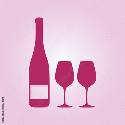 Bottle of Wine trendy artwork good abstract vector illustration colorful practical design