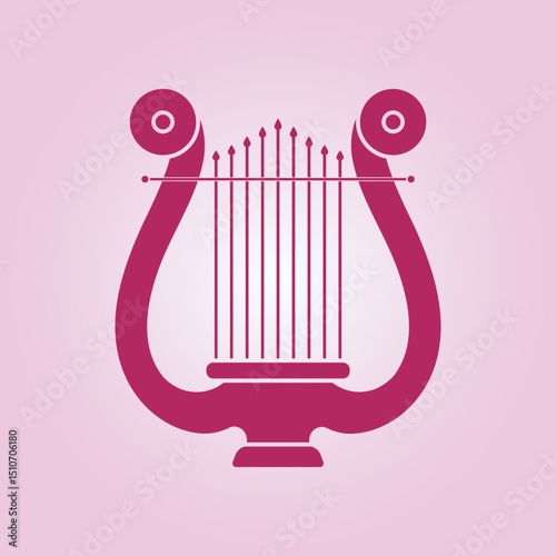 Harp trendy artwork good abstract vector illustration colorful practical design