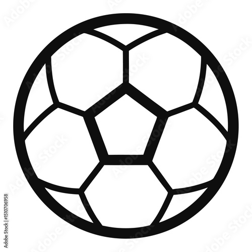 Soccer ball icon black and white graphic design element