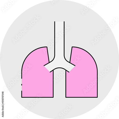 Lungs single icon vector illustration