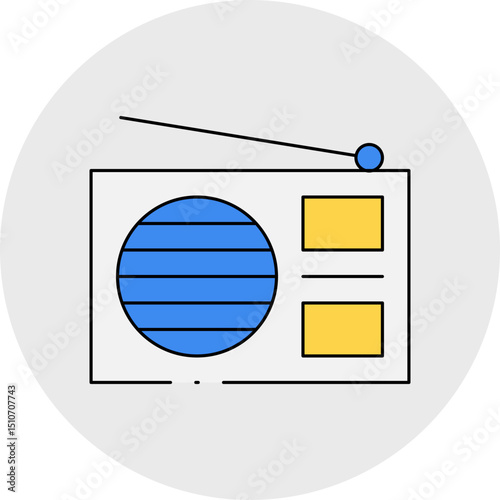 Radio single icon vector illustration