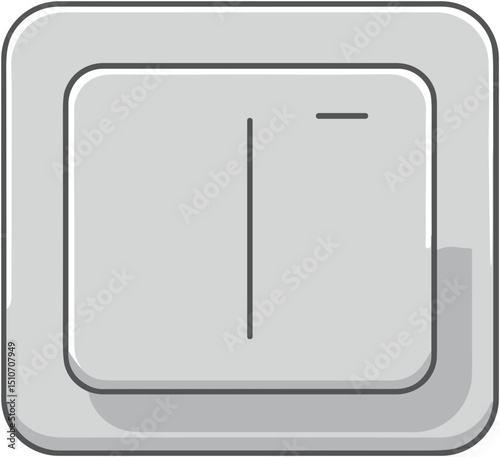 Simple grey electrical switch with line design  