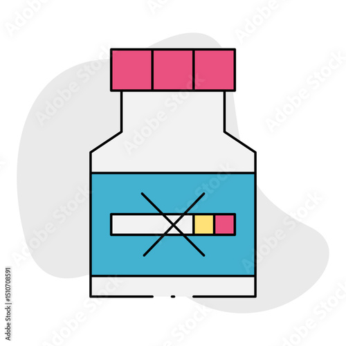 No smoking pills single icon vector illustration