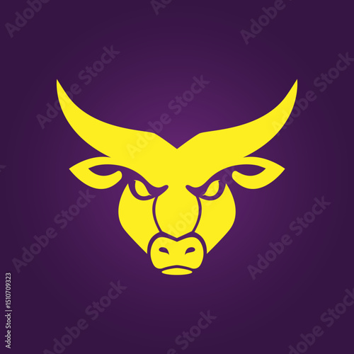 Bull head trendy artwork elegant abstract vector illustration colorful practical design