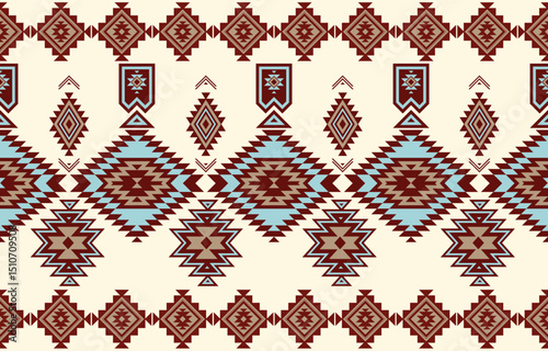 Native pattern american tribal indian ornament pattern geometric ethnic textile texture tribal aztec pattern navajo mexican fabric seamless Vector decoration fashion