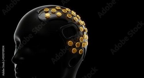 Human Head with Golden Dots