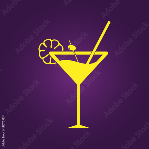 Summer cocktail trendy artwork elegant abstract vector illustration colorful practical design