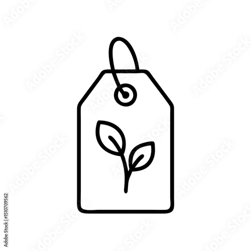 Plant label tag design with leaf icon for branding and organization  