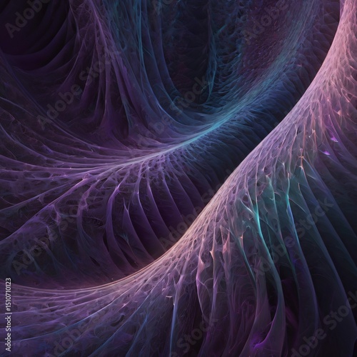 Dreamlike Curves in Neon Light Flow Background