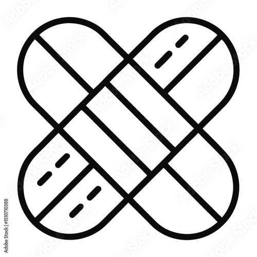 Two adhesive bandages crossed first aid medical healthcare