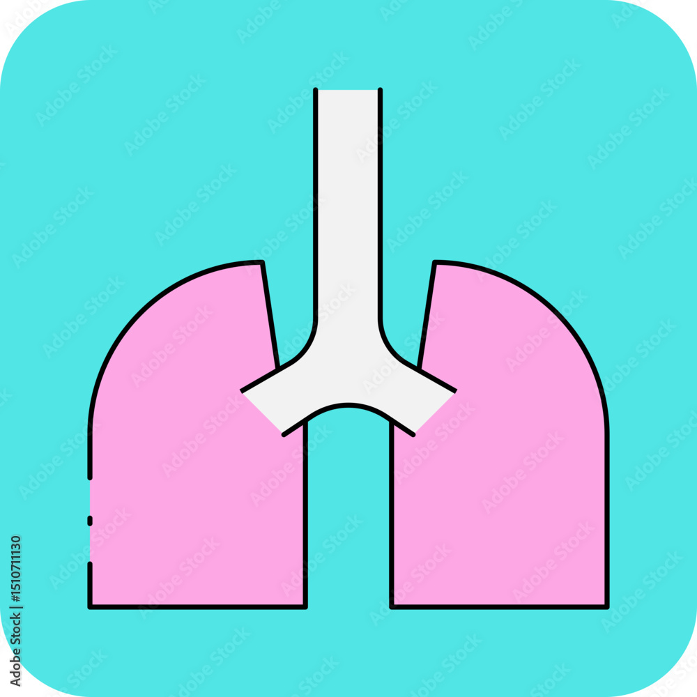 Obraz premium Lungs single icon vector illustration