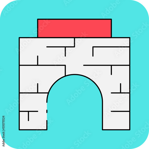 Wall single icon vector illustration