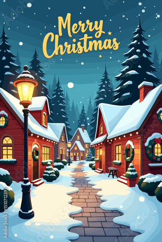 christmas music poster, christmas party poster, christmas poster background, santa poster, happy holidays poster, christmas poster greeting card, christmas, winter, holiday, landscape, illustration, x