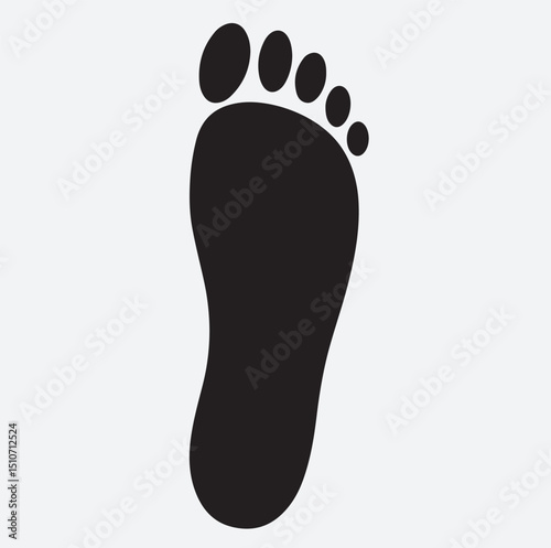 human footprint silhouette vector art illustration, foot prints on white background