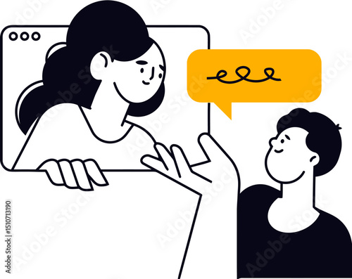 Online meeting video call conference virtual communication remote work business team collaboration illustration vector art illustration