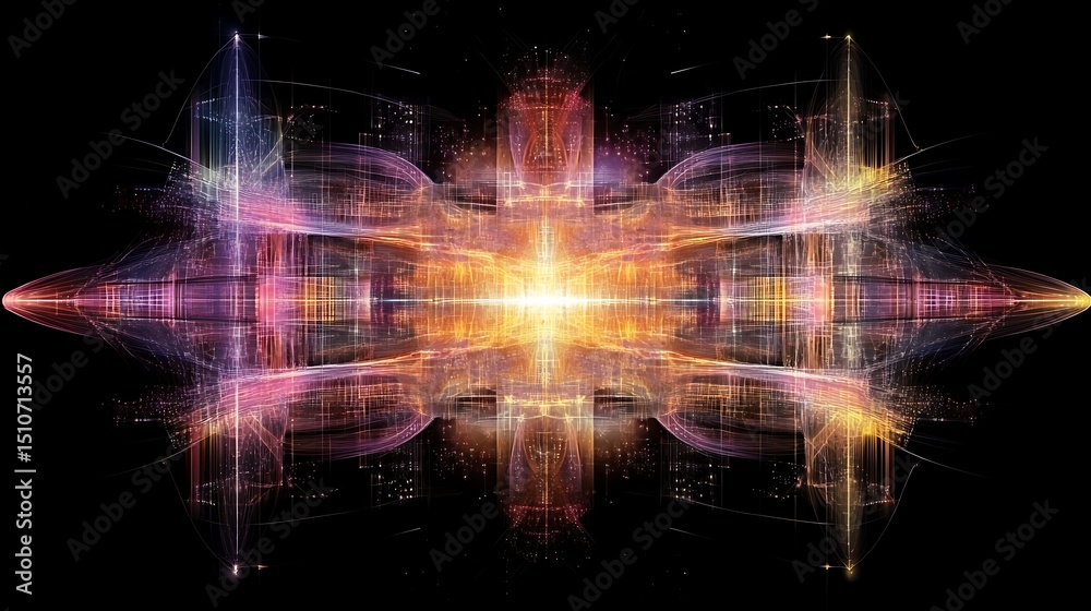 Obraz premium Abstract symmetrical light patterns