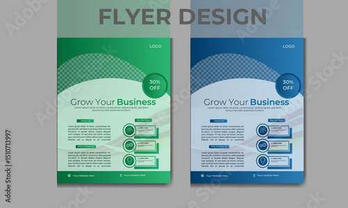 Creative professional corporate flyer design template double color 