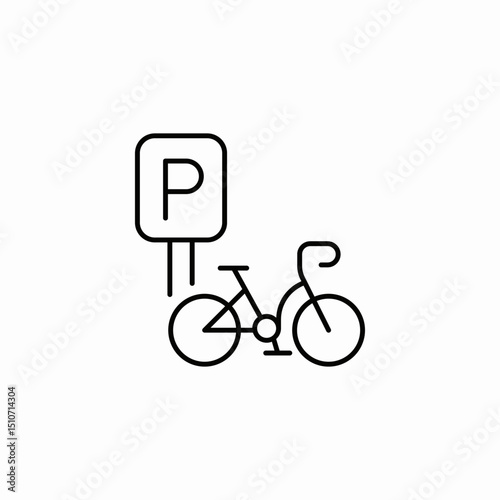 bicycle parking icon sign vector