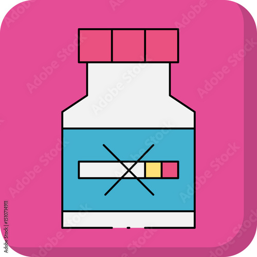 No smoking pills single icon vector illustration