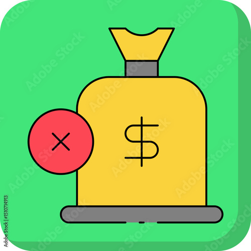 No money single icon vector illustration