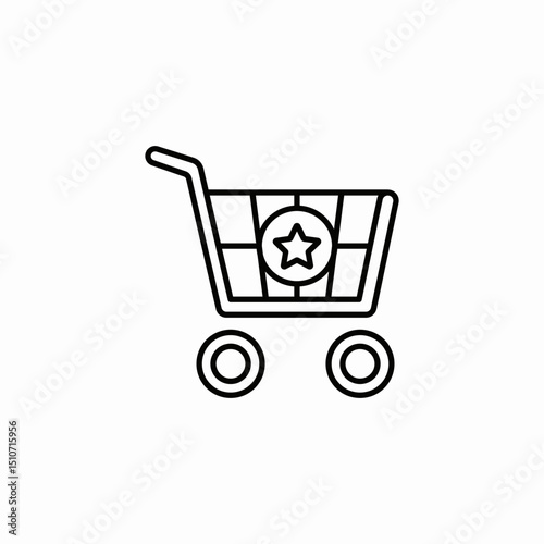 favorite shopping cart icon sign vector