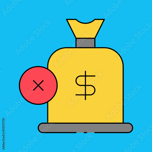 No money single icon vector illustration