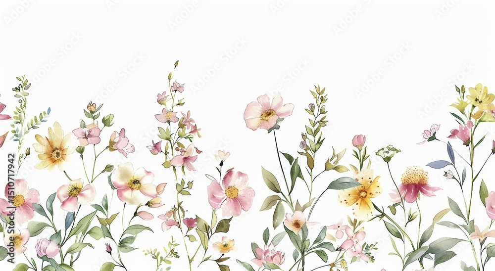 Obraz premium pink flowers on white background