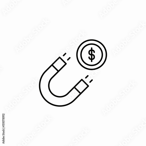 money magnetism icon sign vector