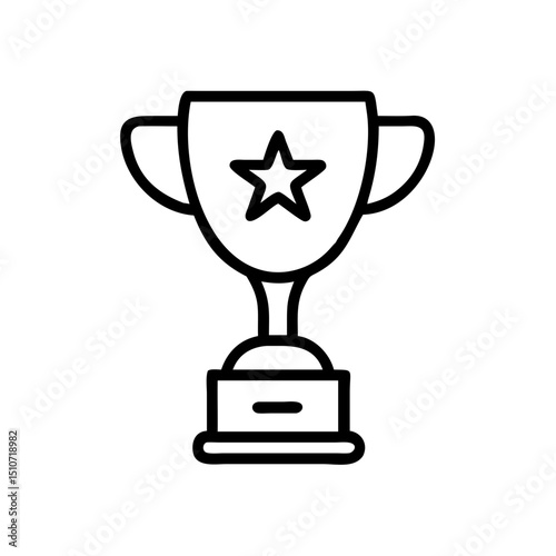 Industry award trophy icon design in minimalistic black and white style