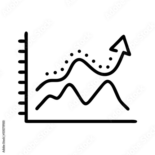 Area chart icon for data visualization and trend analysis