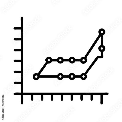 Line and bar combo chart icon for comprehensive data visualization and analysis