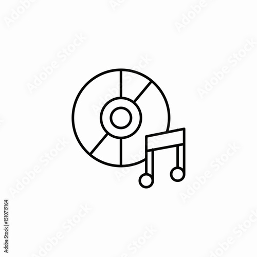 music disc icon sign vector