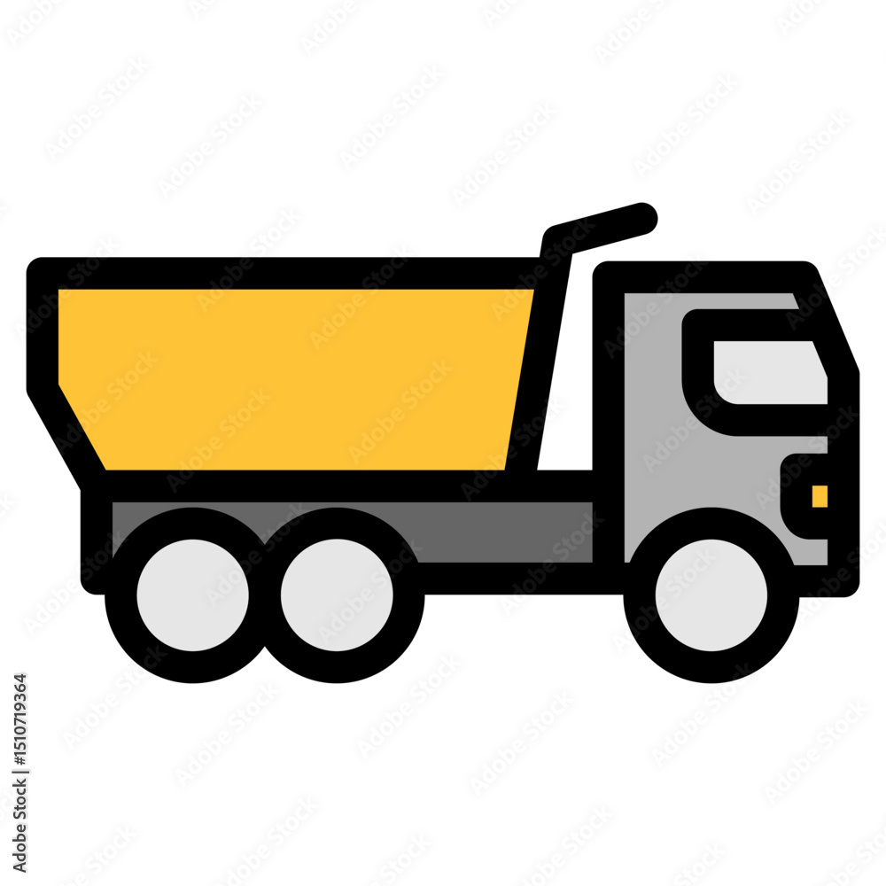 Fototapeta premium Dump Truck Outline Color Icon