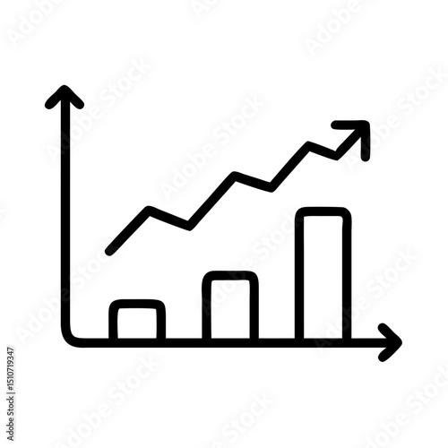 Infographic Bar Chart Icon for Data Growth and Statistical Presentation