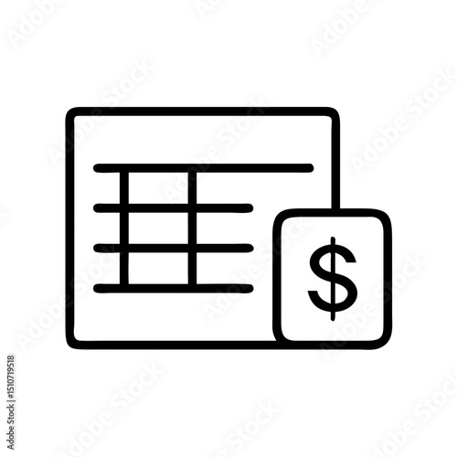 Financial Data Table Icon for Accounting and Budget Report
