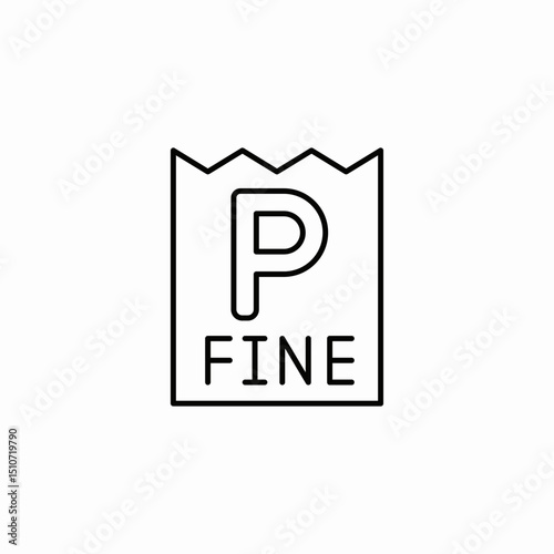 parking fine icon sign vector