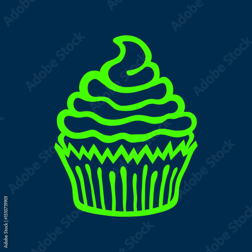 Cupcake trendy artwork pleasant abstract vector illustration colorful practical design