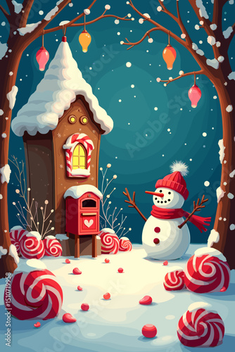 Wallpaper Mural christmas music poster, christmas party poster, christmas poster background, santa poster, happy holidays poster, christmas poster greeting card, christmas, winter, holiday, landscape, illustration, x Torontodigital.ca