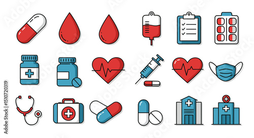 medical icons set