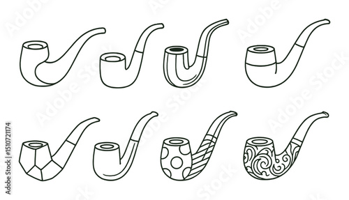 Abstract artistic pipes icon set. flat and simple symbols for creative design