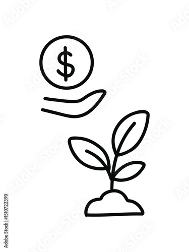 coin and sprout,  green investments