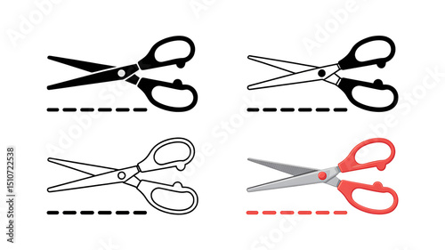 Versatile Scissors Design Set Illustration Perfect for Craft Projects and Graphic Design
