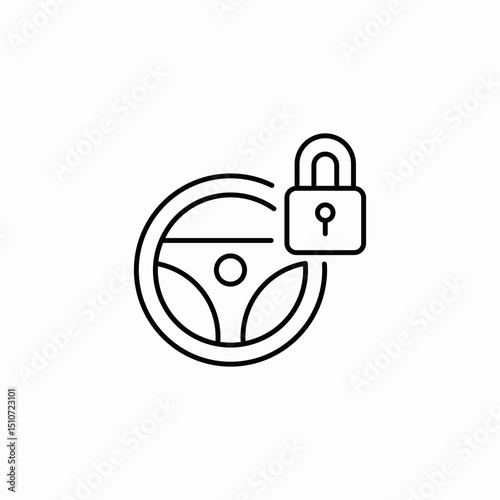 steering wheel lock icon sign vector